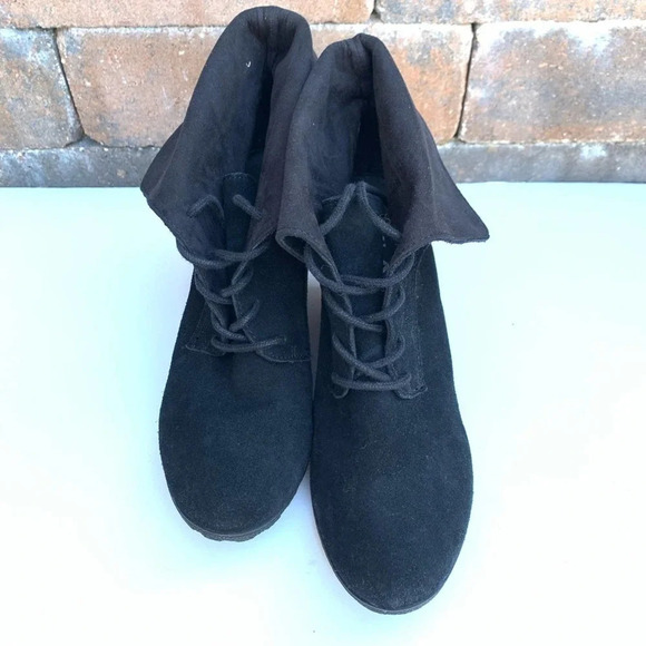 MIA Wedge Black Fold-over Bootie Size 8.5 - Picture 3 of 6